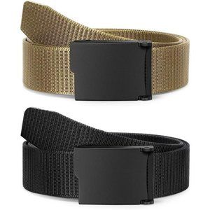 Nylon Military Tactical Men Belt 2 Pack Webbing Canvas Outdoor Web Belt Mens